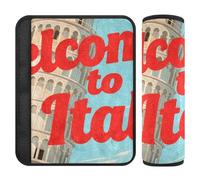Welcome to Italy Scenery Culture Lot de 2 coussinets d'épaule pour sangles de siège de voiture Protège votre cou et vos épaules pour van accesorios para carro