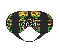 Welcome to Jamaica Printing Rest Sleep Eye Mask Masque doux pour les yeux pour la maison et le camping, bloque la lumière, confortable pour la plupart des utilisateurs