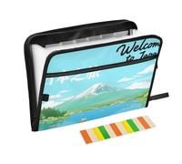 Welcome to Japan Scenery Culture Grand classeur 13 poches Format A4 avec fermeture éclair pour classement