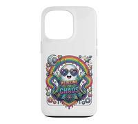 Welcome to My Chaos Rainbow Ghost Heart Lunettes d'art Graphique Coque pour iPhone 13 Pro