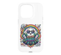 Welcome to My Chaos Rainbow Ghost Heart Lunettes d'art Graphique Coque pour iPhone 15 Pro