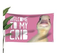 Welcome To My Crib Duck - Man Cave Funny Flags | Fashionable Parties Supplies Yard Signs | Banner Wall Decor For Bedroom, & Dormitory