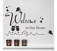 Welcome to Our Home Stickers muraux amovibles en vinyle, motif papillon, décoration murale pour salon, salon, chambre à coucher, décoration d'intérieur