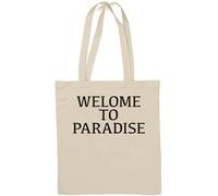 Welcome to Paradise Sac fourre-tout en coton naturel Blanc