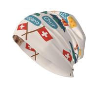 Welcome to Switzerland Travel Adult Men's Knit Hat Winter Warm Hats Skull Cap Cold Weather Hiking Ski Outdoor Activities, Noir , Taille unique