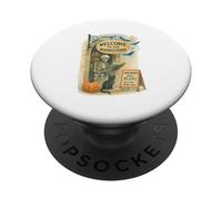 Welcome to The Bookstore Spooky Skeleton Halloween PopSockets PopGrip Adhésif