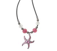 Welcome to the Islands Collier cordon caoutchouc etain émail étoile de mer