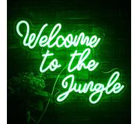 Welcome To The Jungle Enseigne Au Néon Enseignes Lumineuses Au Néon Vert Led Word Pour Décoration Murale Enseigne Lumineuse Lettre Usb Pour Cadeau D'entrée De Maison Jardin