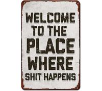 Welcome To The Place Where Magic Happens Retro Tin Sign Kitchen 8 X 12 in