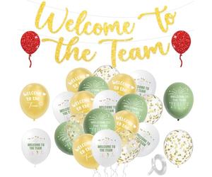 Welcome to The Team Bannière,20 Pièces Ballons Bienvenue Dans l’équipe,Bannière de Bienvenue,Décorations Pour Fête d'accueil,Bienvenue au Nouveau Membre de l'équipe et Agrandissement de l'équipe