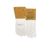 WELDAS Gant de soudeur taille M (8,5) nature/orange cuir fleur chèvre/vach./c...