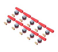 Welding Cable Panel Connector | 200-250A Brass Quick Plug Socket | European Standard for Electric/Hydrogen Arc/Gas Welding | 10 Set with Rubber Covers