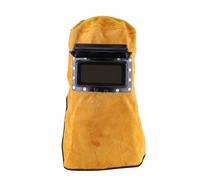 Welding Helmet Mask with Flip Open Lens, Leather Welding Hood Grinding Protective Gear Work Cap Head Face Neck, Flame & Heat,