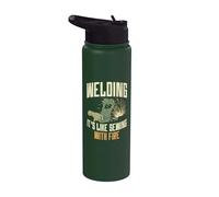 Welding It's Like Sewing With Fire Soudeur drôle Stainless Steel Insulated Water Bottle