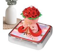 Weldphur Bloc-notes 3D 2026, calendrier rose 3D sculpté sur papier, bloc-notes avec éclairage LED, étui en acrylique pour planification, enregistrement, suivi des habitudes, marque-page