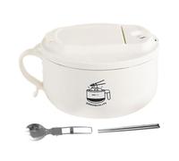 Weldphur Bol Ramen Instantané, 1000 Ml Bol À Nouilles Instantané En Acier Inoxydable Avec Couvercle, Bol À Soupe Avec Baguettes Et Cuillère, Boîte À Lunch Avec Support Pour Téléphone Portable