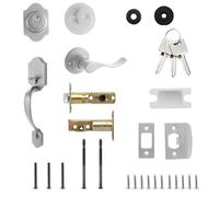 Weldphur Bouton de porte et pêne dormant, bouton de porte extérieure avec pêne dormant | Quincaillerie domestique pour entrée, balcon, salle de bain, terrasse, cour, extérieur