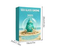 Weldphur Calendrier De L'Avent De Noël | Cadeau de Fête de Noël en Acrylique 2D,2025 Calendrier De L'Avent Du Lutin En Verre De Mer Pour Compte À Rebours 24 Jours,pour Développement d'Arbre Famille