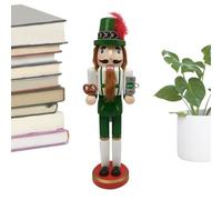 Weldphur Casse-noisette en bois de 35,6 cm - Figurine de casse-noisette traditionnelle peinte à la main - Modèle de collection pour cheminée de Noël, maison, étagère, décoration d'intérieur festive
