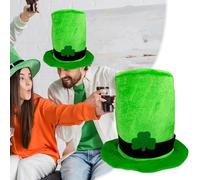Weldphur Chapeau haut de forme vert, chapeau St Patrick | Chapeau haut de forme Leprechaun vert avec boucle | Chapeaux de cosplay de vacances irlandais de luxe, chapeaux de lutin pour adultes,