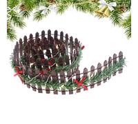 Weldphur Clôture miniature pour sapin de Noël - Mini barrière de jardin féérique en bois | Clôture de maison miniature éclairée pour fête de jardin féérique pour, décoration d'arbre de Noël