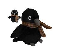 Weldphur Corbeau en Peluche - 12,7×10 Cm Simulation Jouet Animal en Peluche Corbeau poupées avec Écharpe, Oiseau en Peluches Réaliste Jouets Animaux Sauvages pour Filles Et Garçons