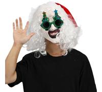 Weldphur Masque de clown de Noël | Masque de terreur avec lunettes | Accessoires de costume de Noël, accessoire d'horreur, avec couleurs vives pour les fêtes à thème d'horreur