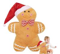 Weldphur Oreiller Doudou en Forme de Bonhomme en d Épices,Figurines Pelucheuses de Noël en d'épice,Jouet en Peluche Douce Ornements pour Fille Enfant - Cadeau d Anniversaire et Fêtes pour