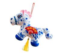 Weldphur Peluche Cheval | en Peluche en Tissu À Motif Folklorique,Animaux du Nouvel an Chinois À Signification Propice - pour Femmes Hommes Famille Filles Garçons Anniversaire Fête du Nouvel an