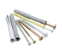 WELDRIC Tube d'expansion Jaune Tube d'expansion en Plastique M6M8M10 avec vis autotaraudeuses, Chevilles for Murs Creux, vis de Fixation Murale(120mm,M6-10pcs)