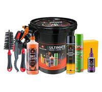 WELDTITE Seau Ultimate Bike Care Kit - Kit d’entretien vélo tout-en-un comprenant spray TF2, lubrifiant toutes saisons, nettoyant, dégraissant, brosses et éponge