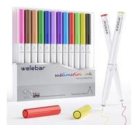 Welebar Lot de 12 stylos de sublimation à 4 pointes pour Cricut Maker 3/Maker 4/Explore 3/Explore 4/Air 2, couleurs assorties, stylos à pointe fine pour tasses, t-shirts, loisirs créatifs