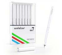 Welebar Lot de 7 stylos à encre gel blanche pour Cricut Maker 3/Maker 4/Explore 3/Explore 4/Air 2 Pointe moyenne 0,8 mm pour écrire des invitations et ajouter des points forts