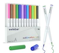 Welebar Lot de stylos de sublimation à pointe 1.0 pour Cricut Maker 3/4/Explore 3/4/Air 2, couleurs assorties, pointe moyenne pour tasses et t-shirts