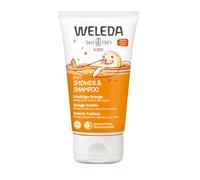 WELEDA - 2in1 Shower & Shampoo Orange fruitée - Nettoie en douceur, doux pour les yeux - Pour la toilette du corps et cheveux des enfants à partir de 3 ans - NATRUE* - Vegan*** - 150ml