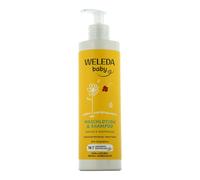 WELEDA Soins-de-la-grossesse-et-du-bebe Bebes-enfantsnettoie la peau et les cheveux en douceur, sans agresser les yeuxLotion lavante & shampooing au calendula 400 ml