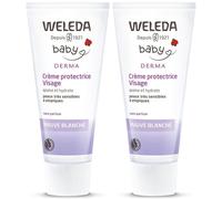 Weleda Bébé Derma Crème protectrice Visage à la Mauve blanche 2x50 ml