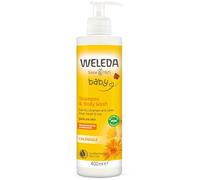 WELEDA Bio Calendula Baby XL Lotion lavante et shampooing végétalien - Cosmétique naturel Gel douche pour soins de la peau/soin des cheveux des nouveau-nés Soin bébé Douche pour peaux sensibles Doux