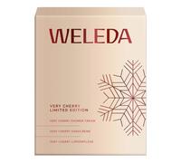WELEDA Coffret cadeau de Noël bio Very Cherry 2025 - Cosmétique naturel pour l'hiver Coffret cadeau comprenant gel douche, crème pour les mains et baume à lèvres - Kit de soins du corps/lèvres unisexe