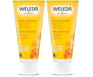 WELEDA - Crème Protectrice au Calendula - Visage et Corps - Apaise et Nourrit - Tube de 75 ml (Lot de 2)