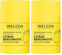 WELEDA - Déodorant Stick Rechargeable Citrus Bergamote 50g (Lot de 2)