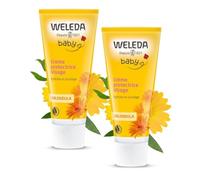 WELEDA - Duo Crème protectrice Visage au Calendula - Hydrate et protège - Certifié Natrue**- Tube 75 ml x 2