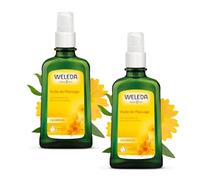 WELEDA - Duo Huile de Massage au Calendula - Soin corporel peaux sensibles - Vegan* - Certifié Natrue** - Flacon-pompe 100 ml x 2