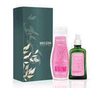 WELEDA - Duo Maternité - GEL JAMBES LÉGÈRES GROSSESSE + HUILE DE MASSAGE VERGETURES - Apaise, Tonifie et Prévient les Vergetures - Femmes Enceintes & Allaitantes - NATRUE - Vegan - 200 ml et 100 ml