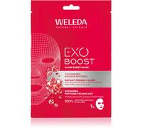 Weleda Masque en tissu Exo Boost – Grenade & peptides de maca – éclat & raffermissant – 20 ml