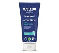 WELEDA Gel Douche Énergisant 3 en 1 Active Fresh Pour Homme - Parfum Boisé Eucalyptus Romarin Vétiver, Base Lavante Végétale 100 % Origine Naturelle, Visage, corps et cheveux, Vegan NATRUE, 200ml