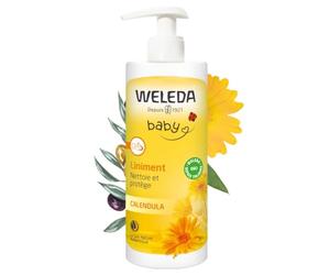 WELEDA - Liniment pompe - 400 ml | Soin Nettoyant Pour Le Change, Liniment Bébé Au Calendula, Nettoie, Prévient Rougeurs Et Apaise Bébé, Vegan, NATRUE