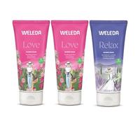 WELEDA - Trio Crème de douche - Love Rose Délicate X2 + Relax Lavande Apaisante X1 - Nettoie et préserve - Vegan* - Certifié Natrue ** - Tube 3 * 200ml