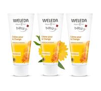 WELEDA -Trio Crème pour le Change au Calendula - Protège, régénère et apaise - Certifié Natrue** - Tube 75 ml x 3