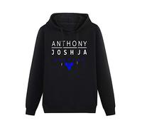 WELENAGA Men Long Sleeve Printed Hoodies Anthony Joshua Graphic Hoody Sweatershirt Black L